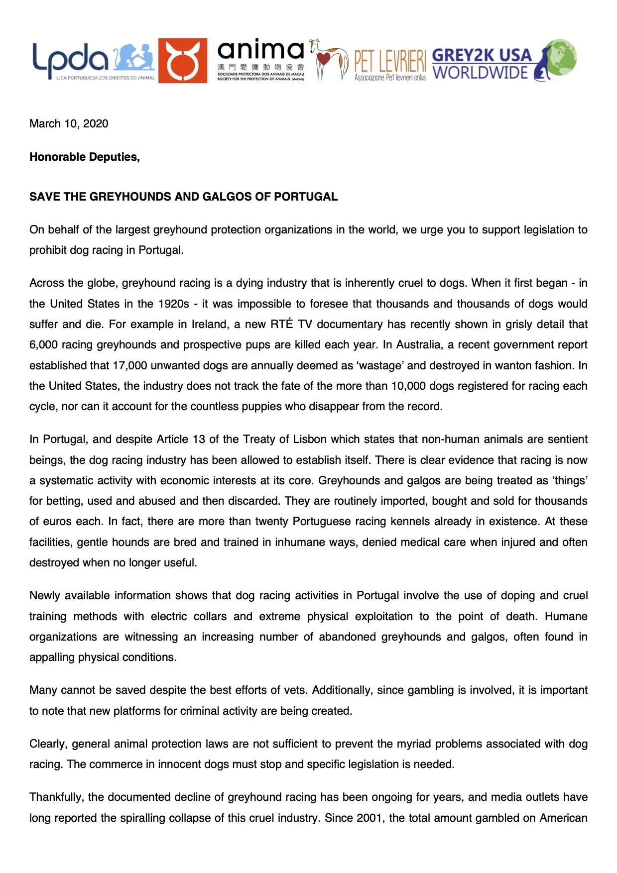 12 03 2020 Letter to Portuguese Parliament EN With supporters