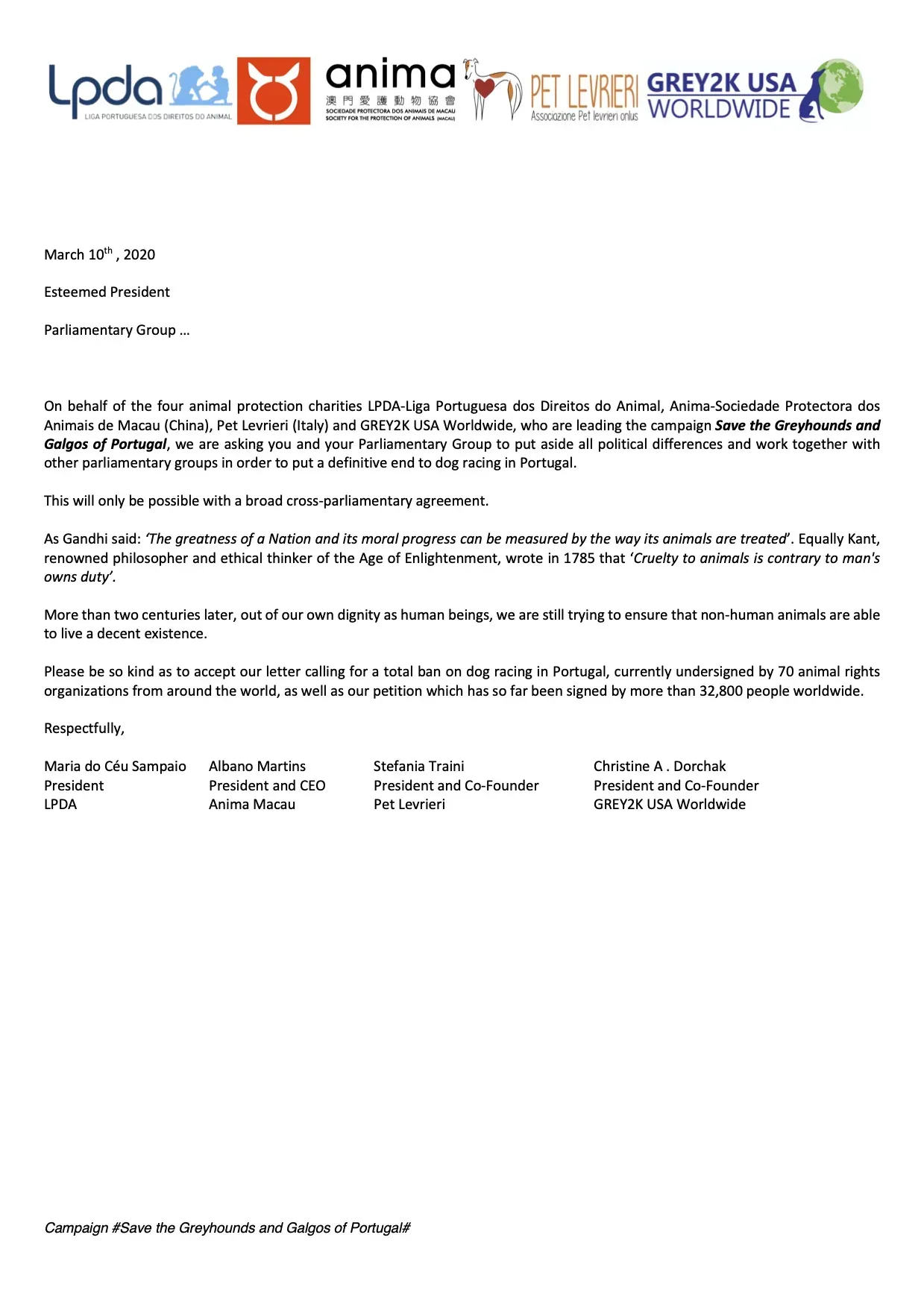 12 03 2020 email to parliamentary groups EN free translation Not