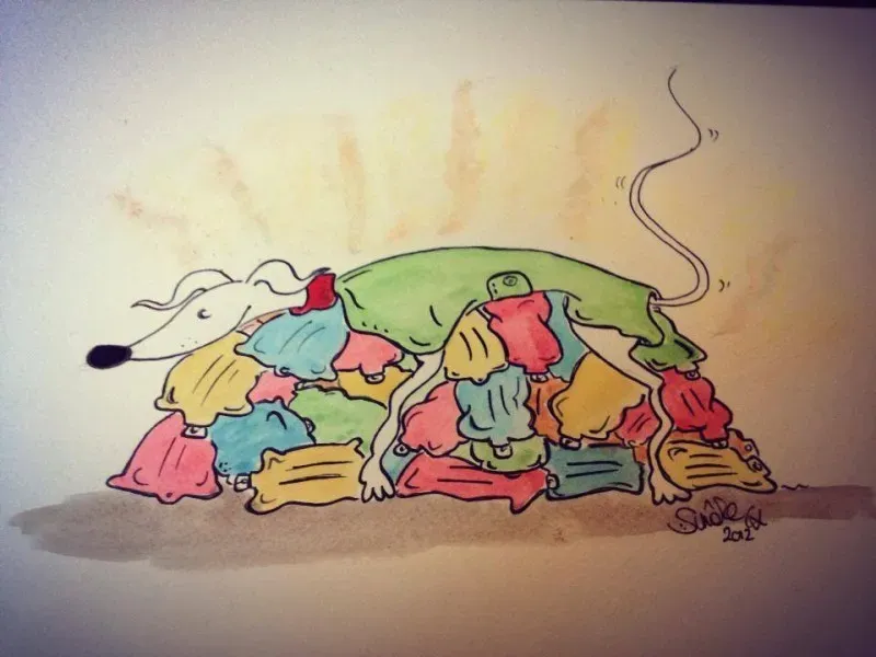 Greyhound yoga position number 3 Conversing the warmth