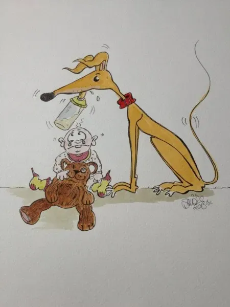 Greyhound yoga position number 411 Just tasting it