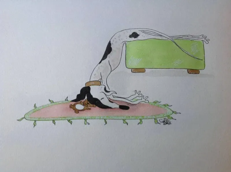 Greyhound yoga position number 650 Heavy Nose syndrome